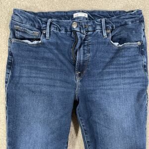 Good American Womens Jeans Size 12/31 Preowned Raw Hem Distressed Blue